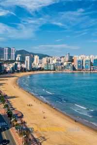 Beautiful beach on Busan shore excursions