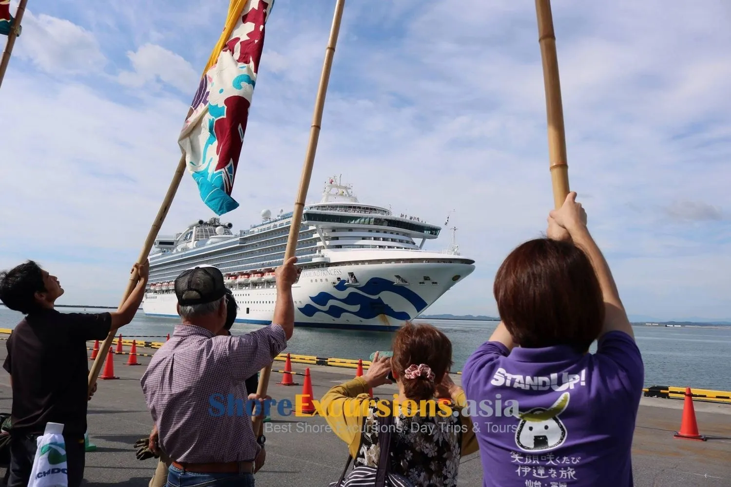 Cruise ship docking at Ishinomaki port