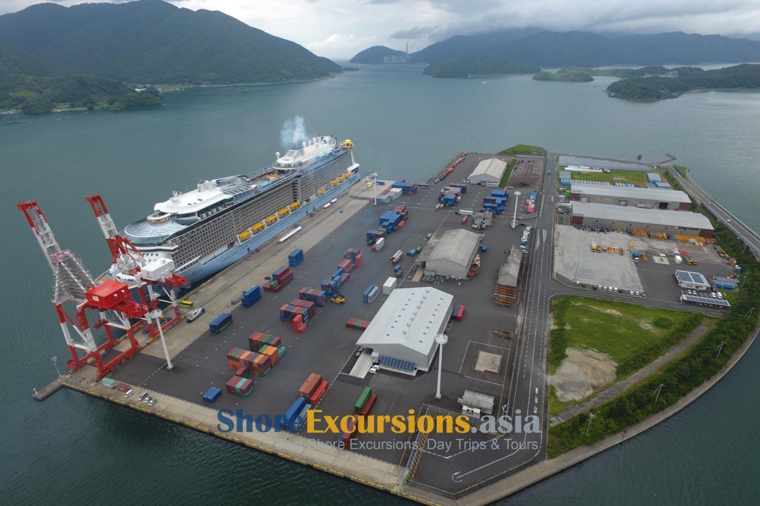 Cruise ship docking at Maizuru port