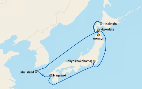 Diamond Princess Tour Itinerary April 19