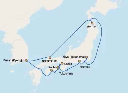 Diamond Princess shore excursions - Itinerary Aug 05