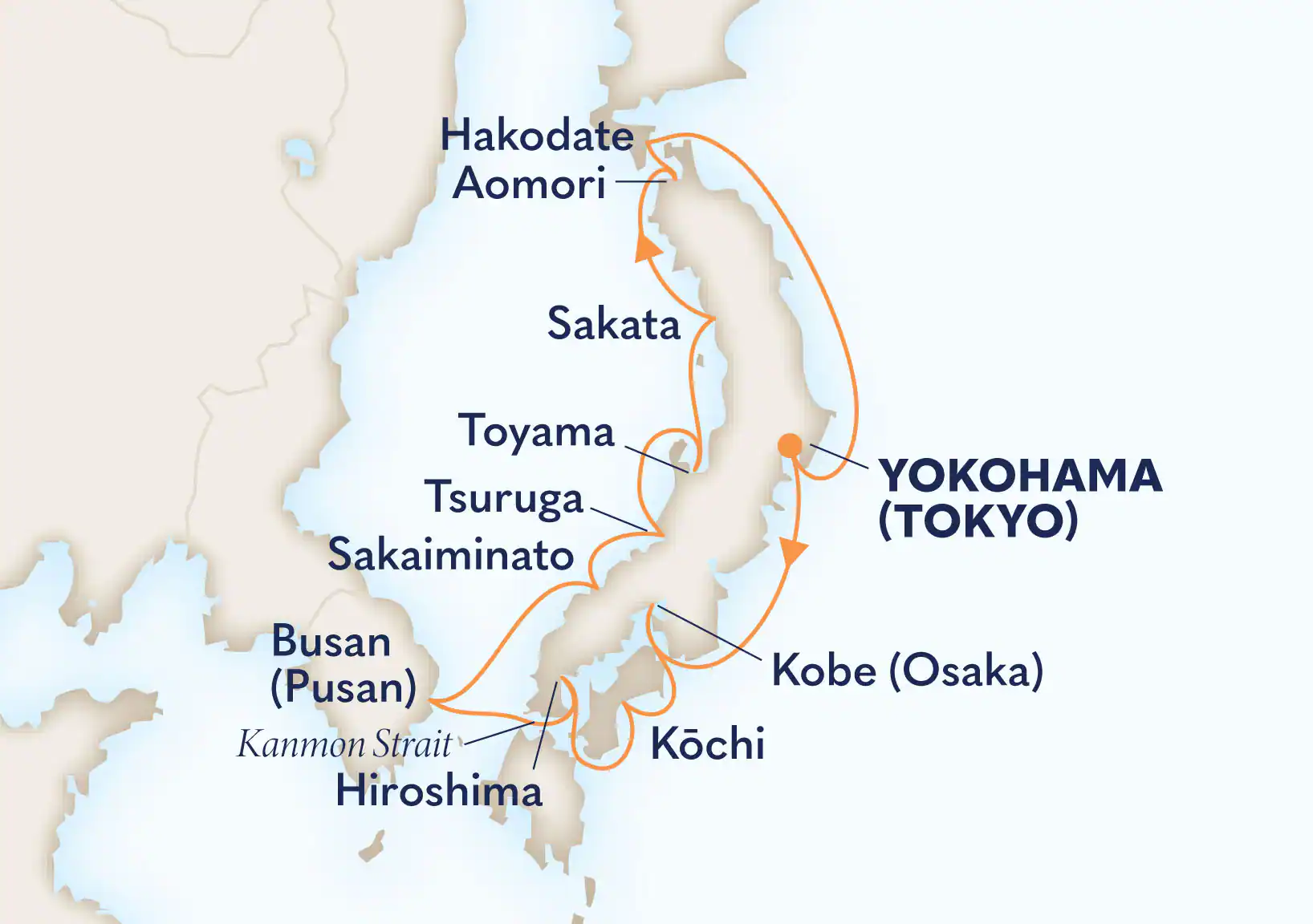 HAL Westerdam Shore Excursions Map March 26