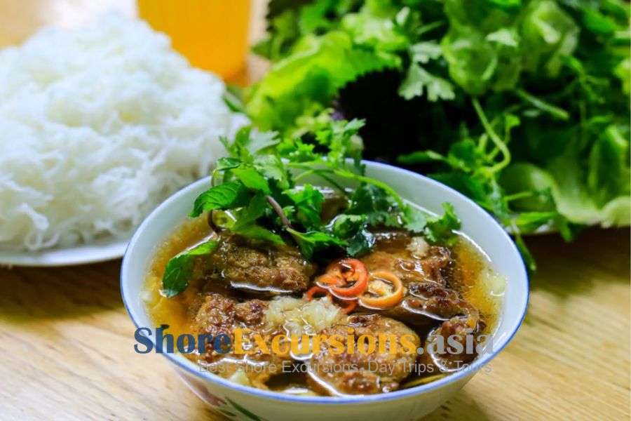 Try Bun Cha on Shore Excursions Vietnam